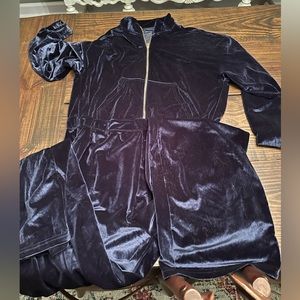Fabletics Velour Zip-Up Jumpsuit XXL